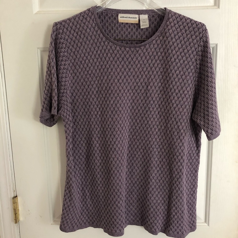 Purple Alfred Dunner Short Sleeve Tee